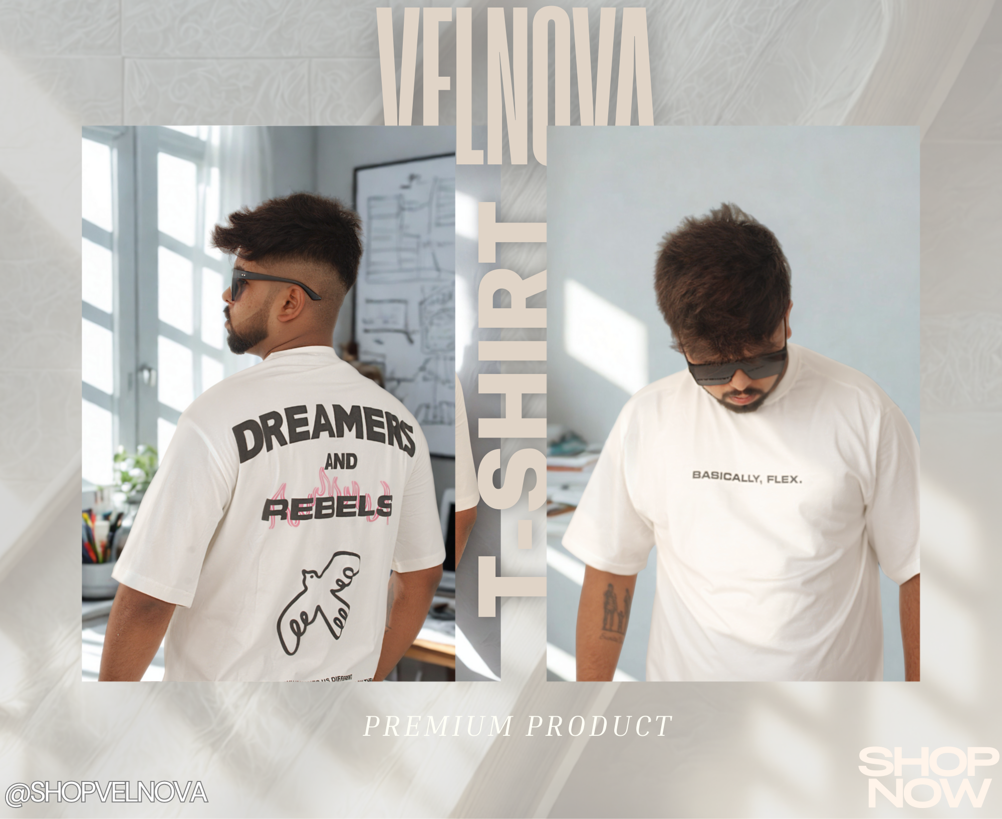 VELNOVA "Dreamers & Rebels" Premium Graphic Tee