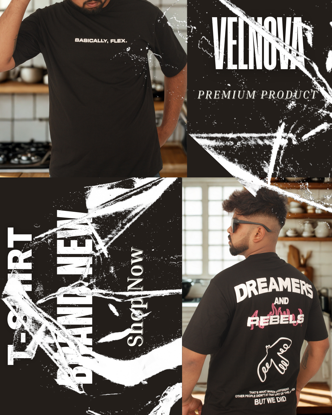 VELNOVA "Dreamers & Rebels" Premium Graphic Tee