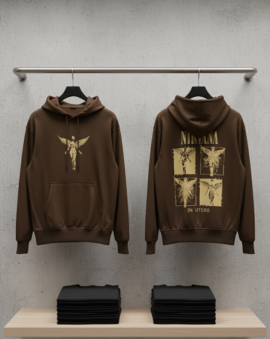 RETRO BROWN NIRVANA HOODIE-VELNOVA