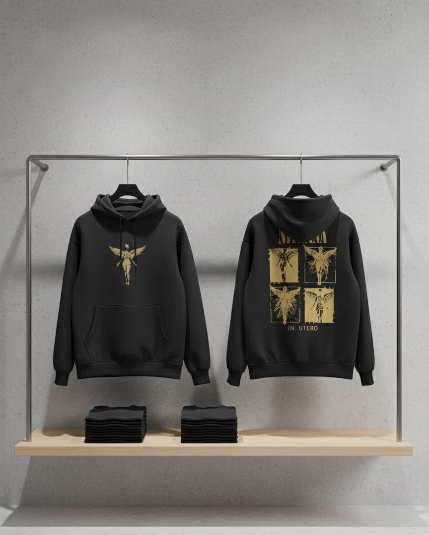 VINTAGE NIRVANA GREY SPIRIT HOODIE-VELNOVA