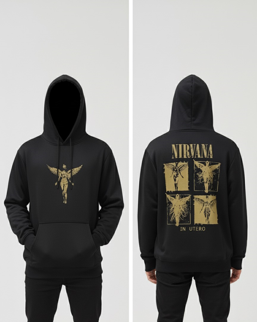 VINTAGE NIRVANA GREY SPIRIT HOODIE-VELNOVA