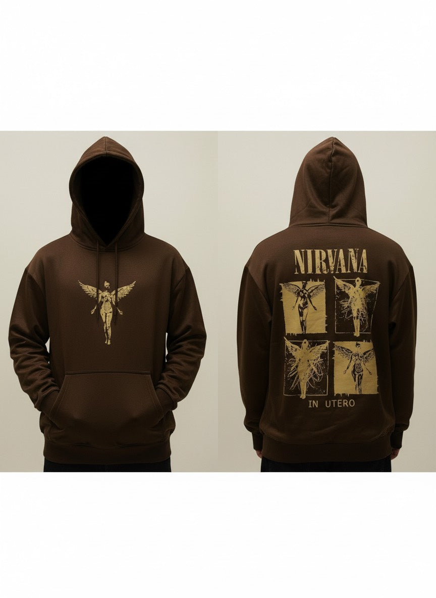 RETRO BROWN NIRVANA HOODIE-VELNOVA